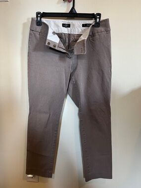 LOFT Slim Straight Ankle Pants in Taupe